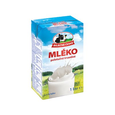 Mléko trvanlivé polotučné 1 l